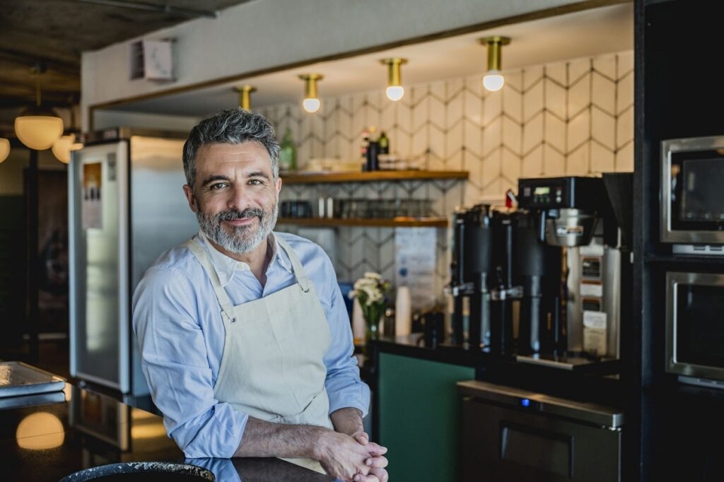 male barista in the workplace